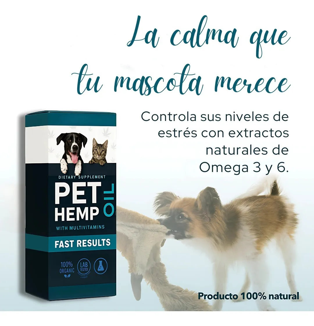Aceite Omega 3, 6 y 9 Pet Hemp para mascotas: perros y gatos