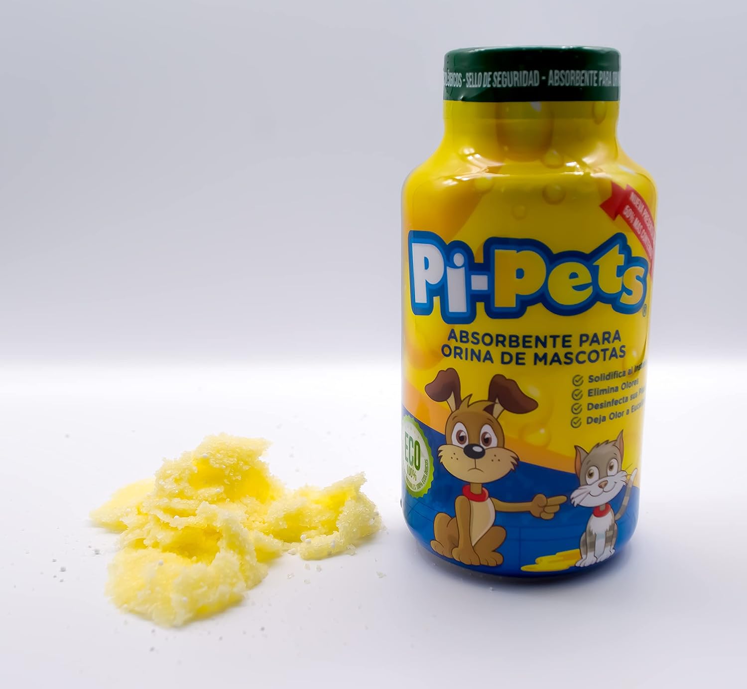 Pi Pets polvo solidificador y desodorante superabsorbente para orina de mascotas