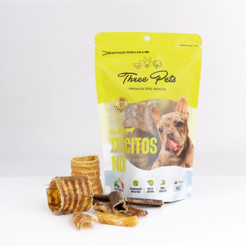 Three Pets Trocitos Mix 120 g 1 Alimento Three Pets Trocitos Mix 120 g para perros