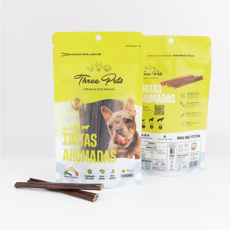 Three Pets Tiritas Ahumadas 30 g 3 Empaque Three Pets Tiritas Ahumadas 30 g de 30 g