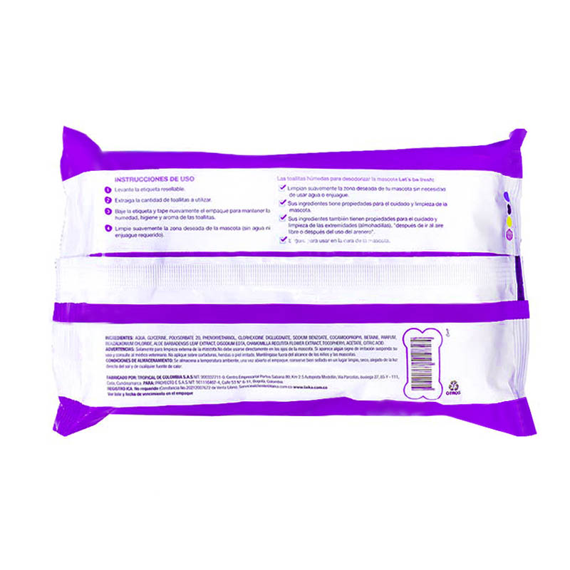 Let's Be Fresh Pañitos Húmedos Biodegradables con Aloe Vera (Paquete x 80 Unidades) 3 Empaque Let's Be Fresh Pañitos Húmedos Biodegradables con Aloe Vera (Paquete x 80 Unidades) de 80 und