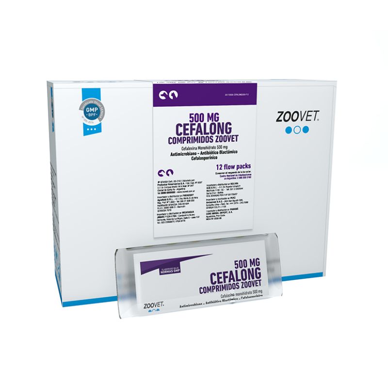 Cefalong 500 mg Cefalexina Antibiótico (Caja x 10 Comprimidos) 1 Cefalong 500 mg Cefalexina Antibiótico (Caja x 10 Comprimidos) para perros