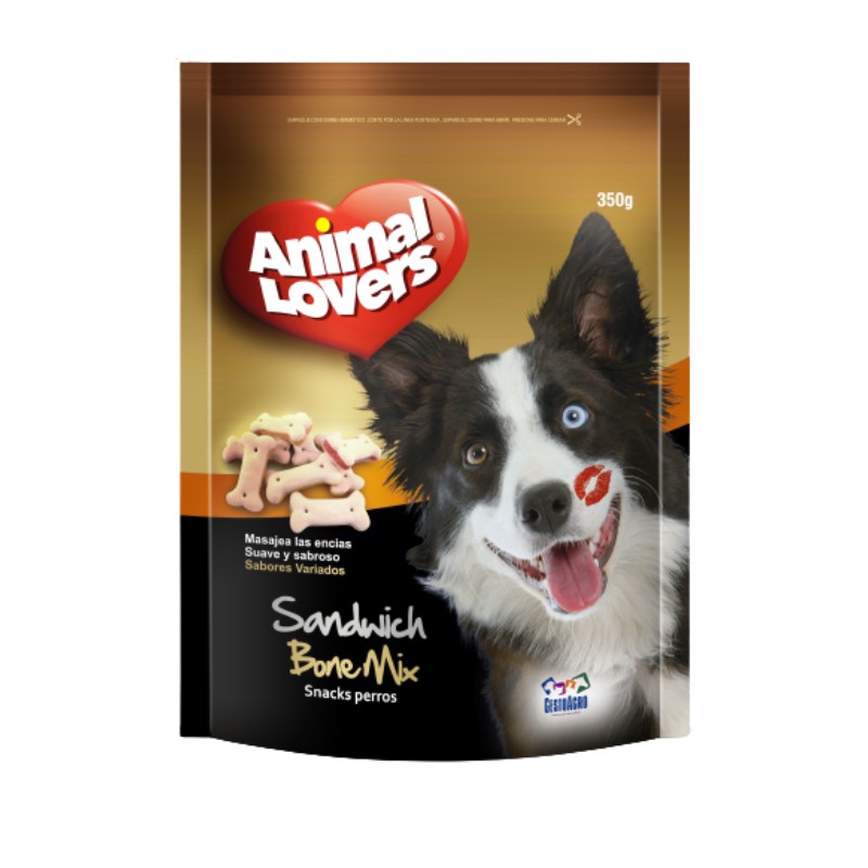 Animal Lovers Sandwich Bone Mix 350 g 1 Alimento Animal Lovers Sandwich Bone Mix 350 g para perros