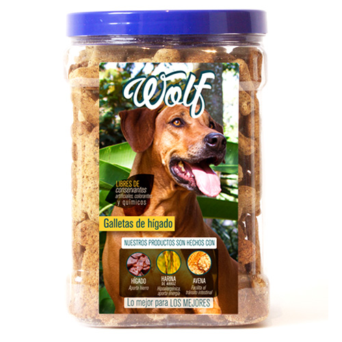 Wolf Maxi Galletas de Hígado Bombonera 1 Alimento Wolf Maxi Galletas de Hígado Bombonera para perros