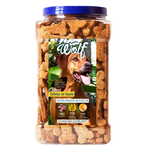 Wolf Maxi Galletas de Hígado Bombonera 3 Empaque Wolf Maxi Galletas de Hígado Bombonera de 2000 g