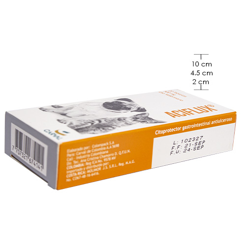 Aciflux 500 mg Protector Gástrico (Caja x 20 Tabletas) 4 Empaque Aciflux 500 mg Protector Gástrico (Caja x 20 Tabletas) de 500 mg x 20tabletas medicamentos