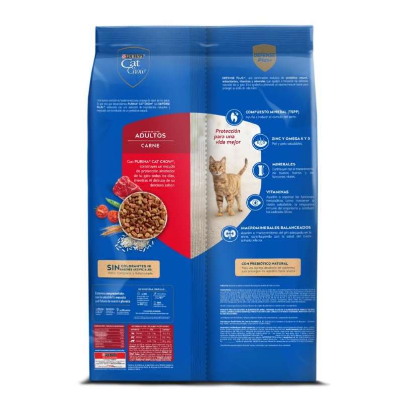 Purina Cat Chow Adultos Activos Sabor Carne 2 Empaque Purina Cat Chow Adultos Activos Sabor Carne de 1.5 kg