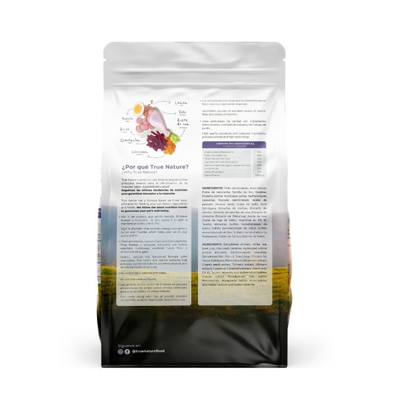 True Nature Alimento Gatos Castrados Sabor Pollo y Vegetales 2 Empaque True Nature Alimento Gatos Castrados Sabor Pollo y Vegetales de 3 kg