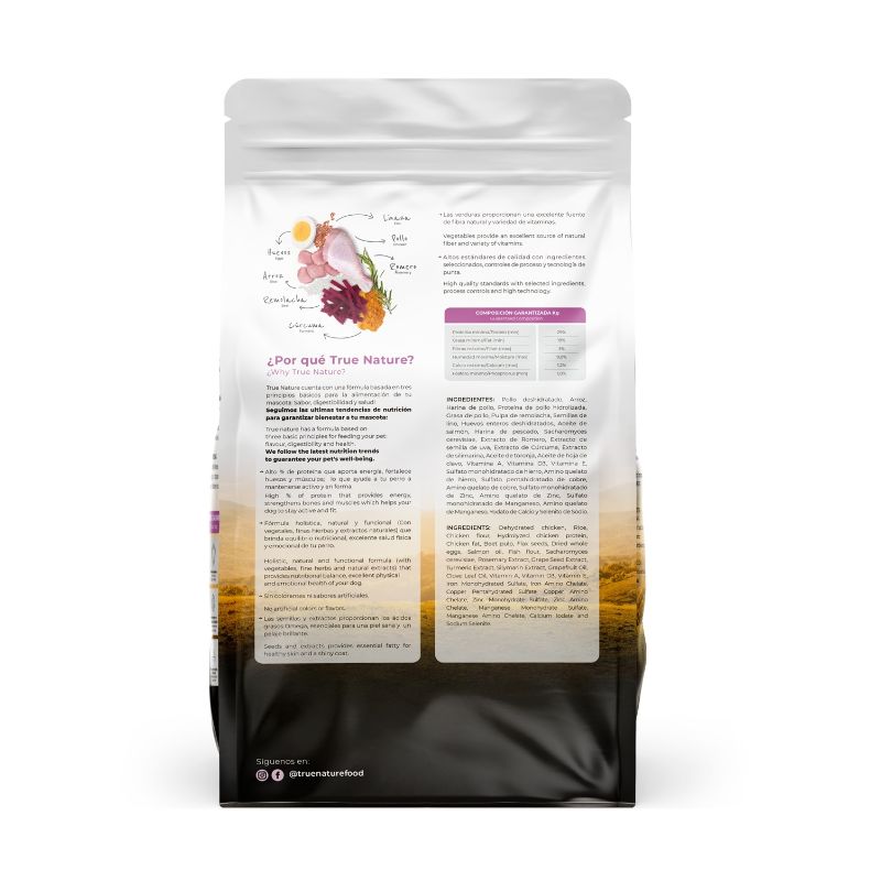 True Nature Puppy Razas Pequeñas Pollo y Vegetales 2 Empaque True Nature Puppy Razas Pequeñas Pollo y Vegetales de 2 kg