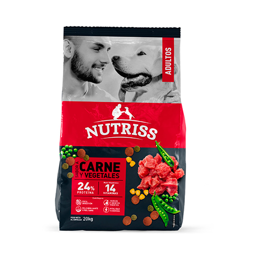 Nutriss Adulto Carne y Vegetales 1 Alimento Nutriss Adulto Carne y Vegetales para perros