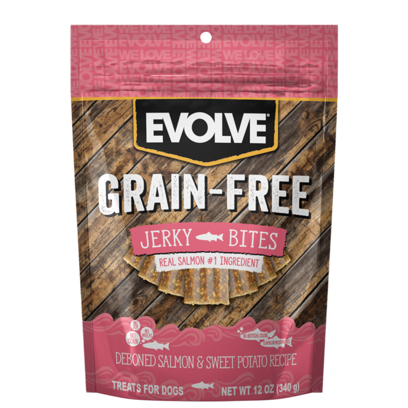 Evolve Dog Jerky Salmon Grain Free 340 g 1 Alimento Evolve Dog Jerky Salmon Grain Free 340 g para perros