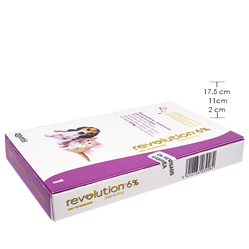 Revolution 6% Tópico para Perros y Gatos de hasta 2.5 kg 3 Empaque Revolution 6% Tópico para Perros y Gatos de hasta 2.5 kg de 0.25 mililitro