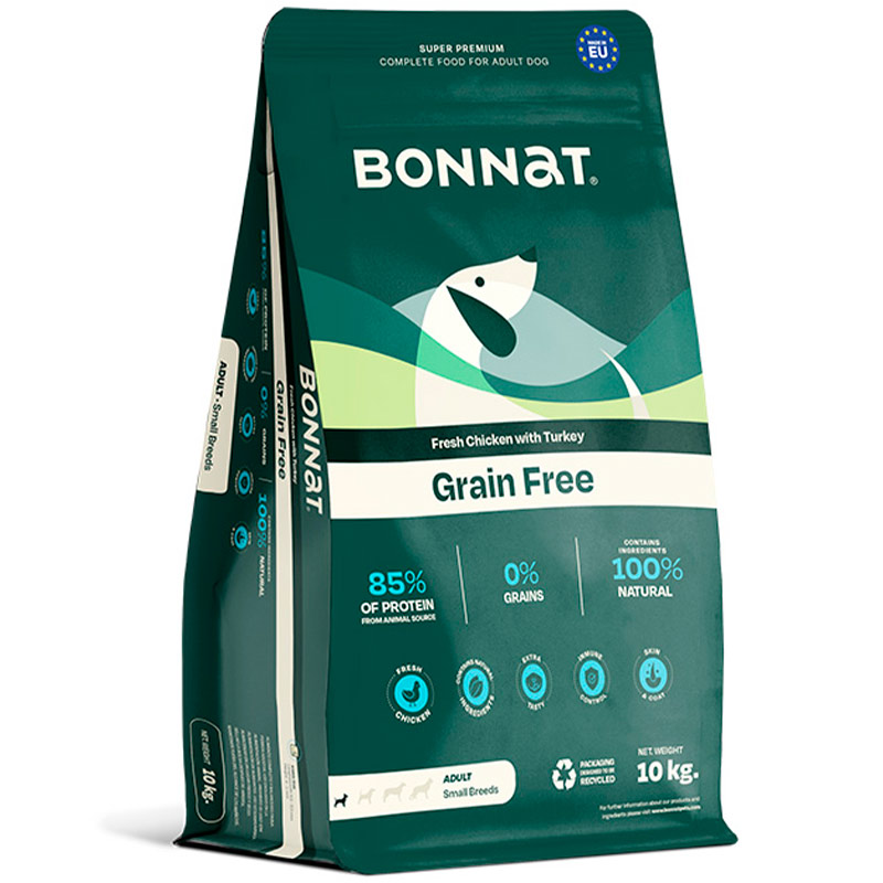 Bonnat Grain Free Canine Adult Small Breeds 3 Empaque Bonnat Grain Free Canine Adult Small Breeds de 2 kg