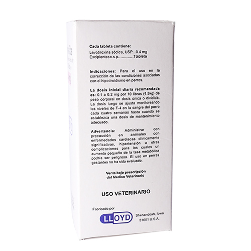 Thyro-Tabs 0.4 mg Levotiroxina Sódica (Frasco x 120 Tabletas) 2 Empaque Thyro-Tabs 0.4 mg Levotiroxina Sódica (Frasco x 120 Tabletas) de 120 medicamentos