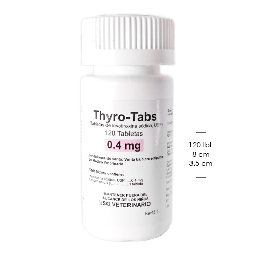 Thyro-Tabs 0.4 mg Levotiroxina Sódica (Frasco x 120 Tabletas) 3 Empaque Thyro-Tabs 0.4 mg Levotiroxina Sódica (Frasco x 120 Tabletas) de 120 medicamentos
