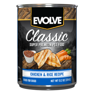 Alimento Evolve Classic Chicken & Rice Lata 374 g para perros