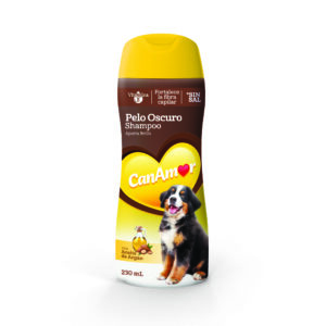 CanAmor Champú Pelo Oscuro Resaltador de Brillo (230 ml) para perros
