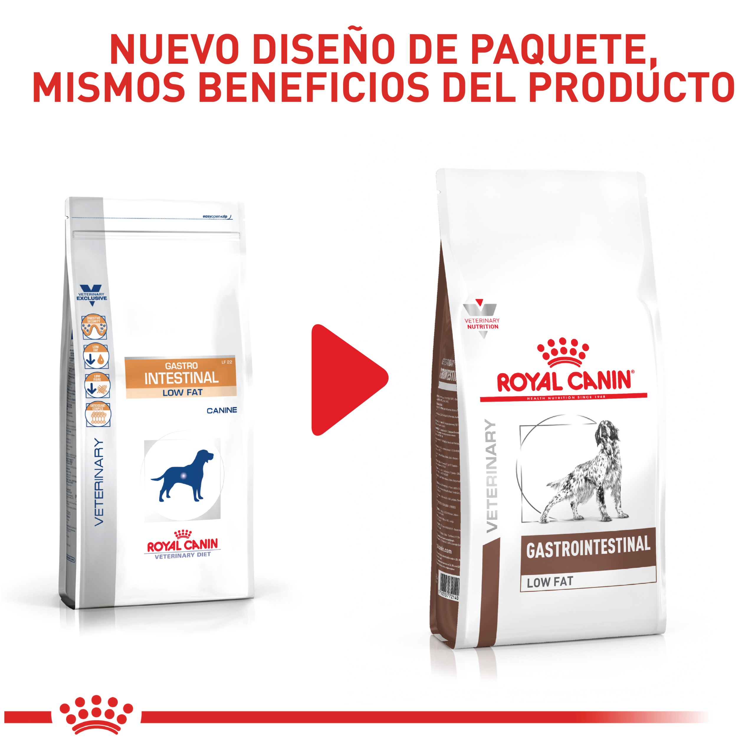 Royal Canin VHN Gastrointestinal Low Fat 2 Empaque Royal Canin VHN Gastrointestinal Low Fat de 3 kg