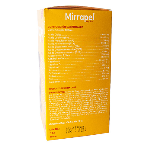 Mirrapel Senior Suplemento para Perros de Edad Avanzada (Líquido 120 ml) 3 Empaque Mirrapel Senior Suplemento para Perros de Edad Avanzada (Líquido 120 ml) de 120 mililitro