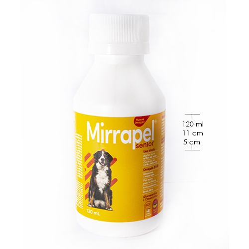 Mirrapel Senior Suplemento para Perros de Edad Avanzada (Líquido 120 ml) 4 Empaque Mirrapel Senior Suplemento para Perros de Edad Avanzada (Líquido 120 ml) de 120 mililitro