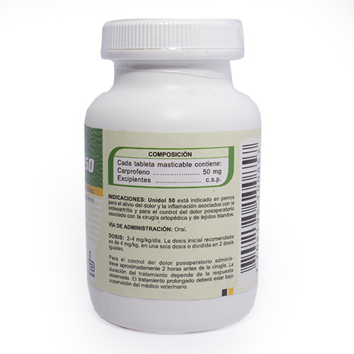 Unidol 50 mg Tramadol Analgésico Central (Caja x 30 Tabletas) 3 Empaque Unidol 50 mg Tramadol Analgésico Central (Caja x 30 Tabletas) de 50 mg