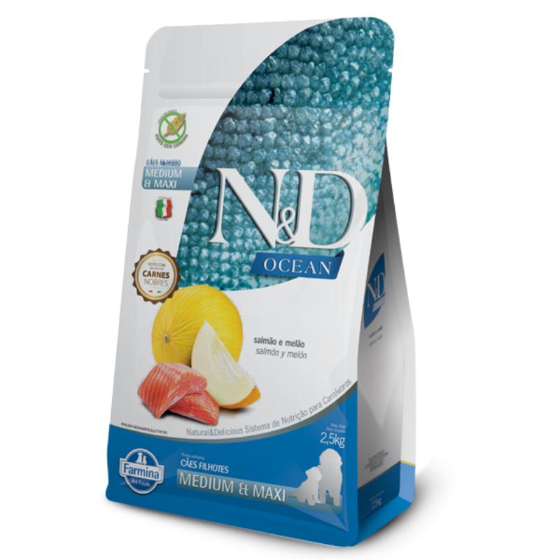 N&D Ocean Canine Puppy Medium/Maxi Salmón 2.5 kg 1 Alimento N&D Ocean Canine Puppy Medium/Maxi Salmón 2.5 kg para perros