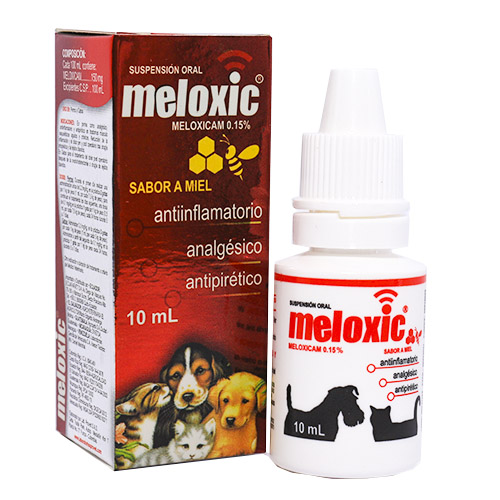 Meloxic 0.5 mg/ml Suspensión Oral Antiinflamatoria (10 ml) 4 Empaque Meloxic 0.5 mg/ml Suspensión Oral Antiinflamatoria (10 ml) de 10 mililitro