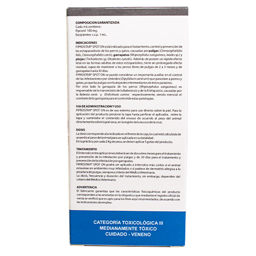 Fiprostar Gatos Pipeta Antipulgas y Garrapatas (0.5 ml) 2 Empaque Fiprostar Gatos Pipeta Antipulgas y Garrapatas (0.5 ml) de 0.5 mililitro