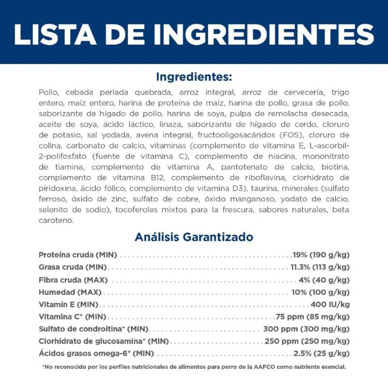 Hill's Science Diet Adult Large Breed Pollo y Avena 3 Empaque Hill's Science Diet Adult Large Breed Pollo y Avena de 15 lb