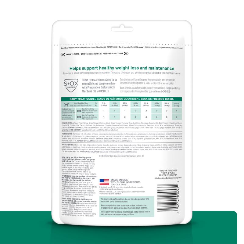 Hill's Prescription Diet Metabolic Canine Treats 340 g 2 Empaque Hill's Prescription Diet Metabolic Canine Treats 340 g de 340 g