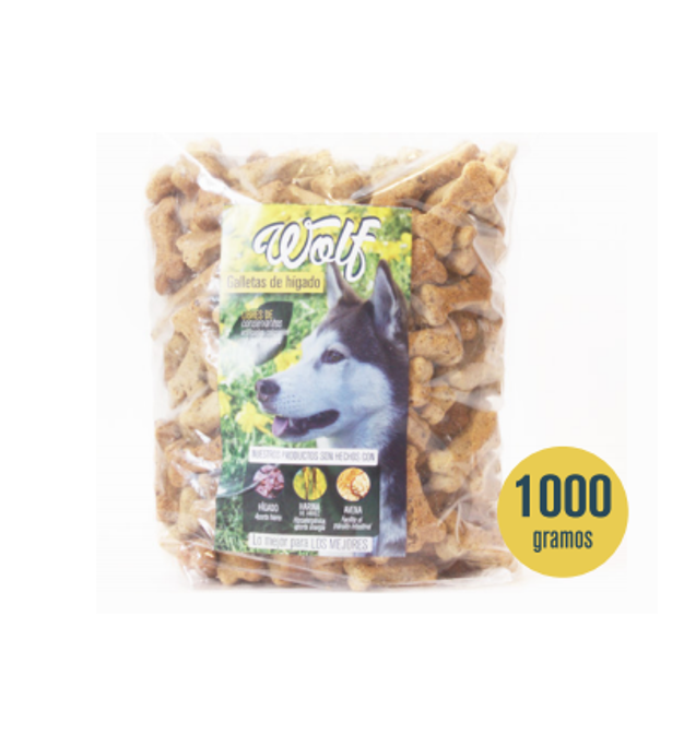 Wolf Mini Galletas de Hígado Bolsa 1 kg 1 Alimento Wolf Mini Galletas de Hígado Bolsa 1 kg para perros