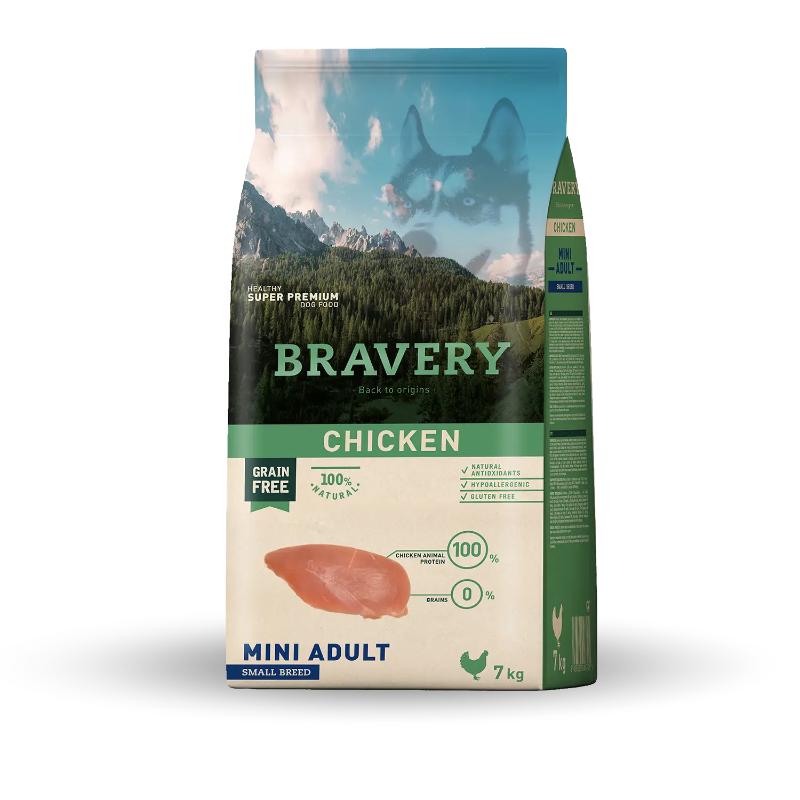 Bravery Chicken Mini Adulto 2 Empaque Bravery Chicken Mini Adulto de 7 kg