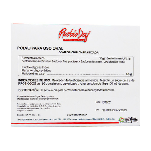 Probiodog Probióticos y Vitaminas (Caja x 10 Sobres) 2 Empaque Probiodog Probióticos y Vitaminas (Caja x 10 Sobres) de 10 sobres