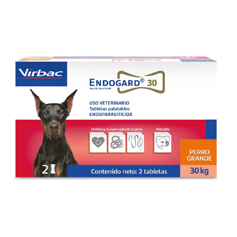 Endogard 30 Antiparasitario Interno para Perros (2 Tabletas) 1 Endogard 30 Antiparasitario Interno para Perros (2 Tabletas) para perros