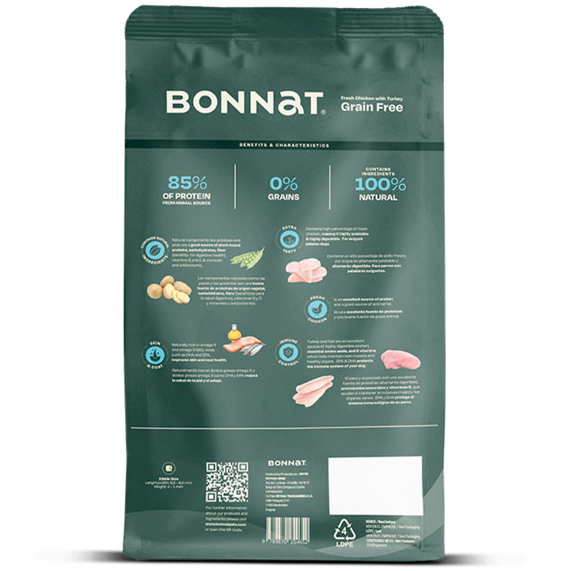 Bonnat Grain Free Canine Adult Small Breeds 2 Empaque Bonnat Grain Free Canine Adult Small Breeds de 2 kg