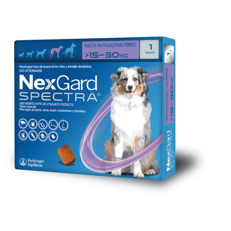 NexGard Spectra Antipulgas para Perros de 15.1 a 30 kg 1 NexGard Spectra Antipulgas para Perros de 15.1 a 30 kg para perros