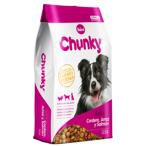 Chunky Cordero, Arroz y Salmón Adulto 1 Alimento Chunky Cordero, Arroz y Salmón Adulto para perros