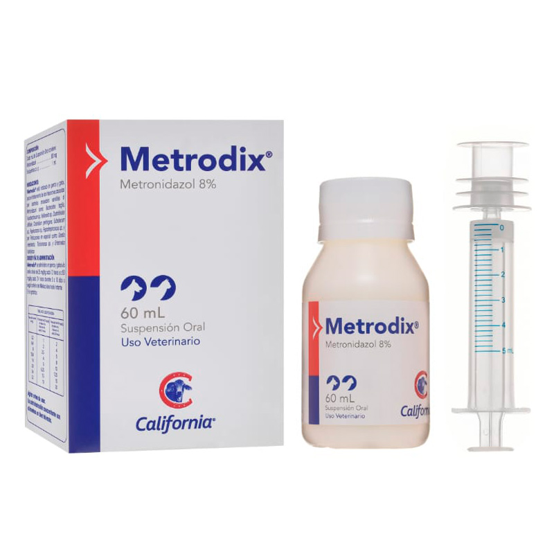 Metrodix 8% Metronidazol Suspensión Oral (60 ml) 1 Metrodix 8% Metronidazol Suspensión Oral (60 ml) para perros