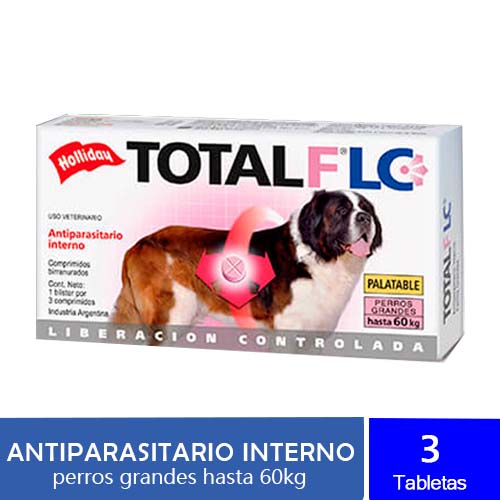 Total Full LC Antiparasitario para Perros de 20 a 60 kg (3 Tabletas) 1 Total Full LC Antiparasitario para Perros de 20 a 60 kg (3 Tabletas) para perros
