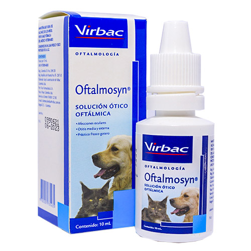 Oftalmosyn Colirio Antibiótico Oftálmico (10 ml) 1 Oftalmosyn Colirio Antibiótico Oftálmico (10 ml) para perros