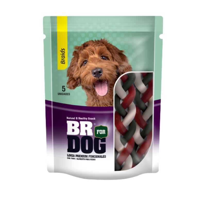 BR For Dog Snack Braids 5 uds 1 Alimento BR For Dog Snack Braids 5 uds para perros