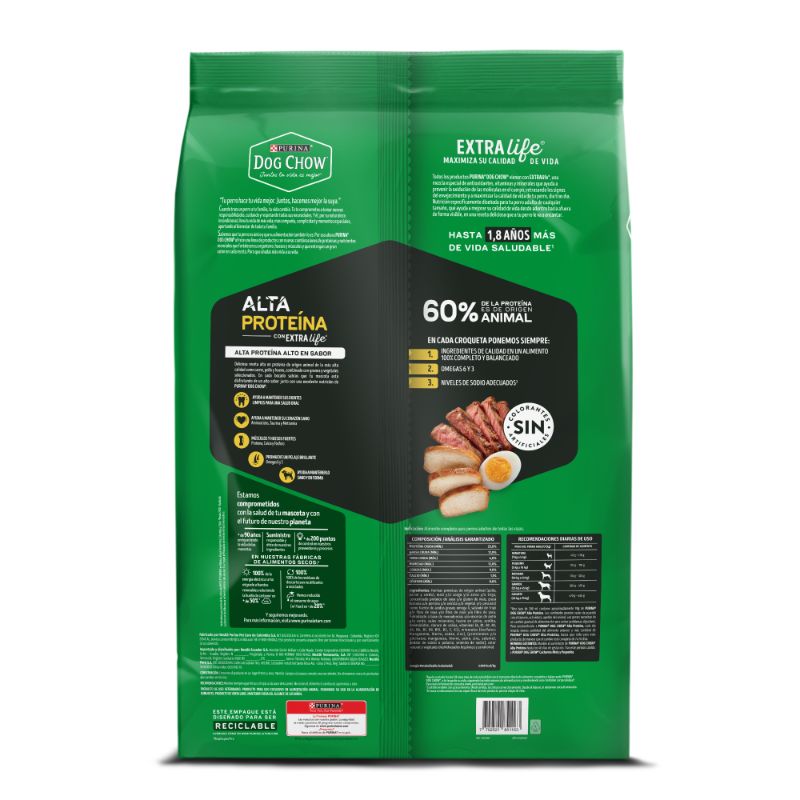 Dog Chow Alta Proteína 4 Empaque Dog Chow Alta Proteína de 7.5 kg