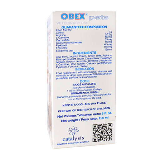 Obex Pets Suplemento para Control de Peso y Metabolismo (Frasco 150 ml) 2 Empaque Obex Pets Suplemento para Control de Peso y Metabolismo (Frasco 150 ml) de 150 mililitro