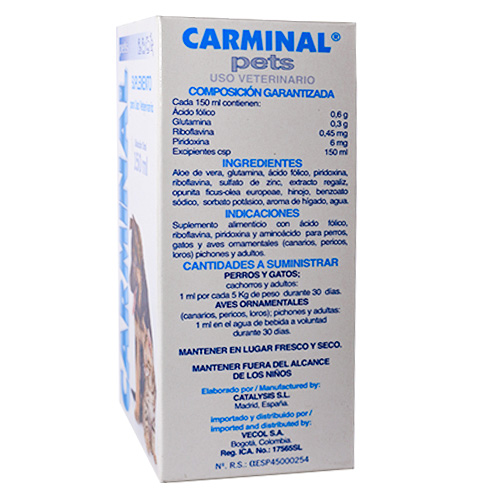 Carminal Pets Antiespasmódico y Protector Intestinal Natural (Frasco 150 ml) 2 Empaque Carminal Pets Antiespasmódico y Protector Intestinal Natural (Frasco 150 ml) de 150 mililitro
