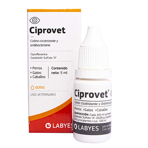 Ciprovet Colirio Antibiótico Oftálmico (5 ml) 1 Ciprovet Colirio Antibiótico Oftálmico (5 ml) para perros