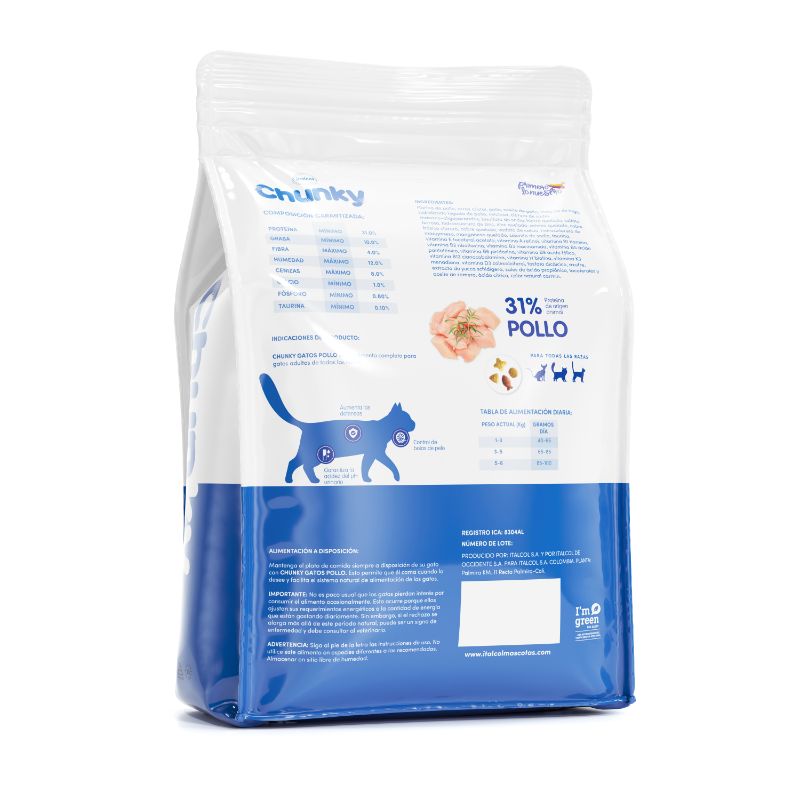 Chunky Gatos Adultos Pollo 2 Empaque Chunky Gatos Adultos Pollo de 8 kg