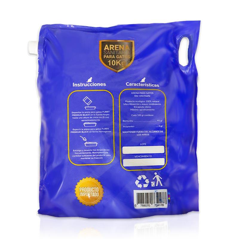 Furry Blue Arena Aglomerante Súper Premium (Sello Azul) 3 Empaque Furry Blue Arena Aglomerante Súper Premium (Sello Azul) de 10 kg