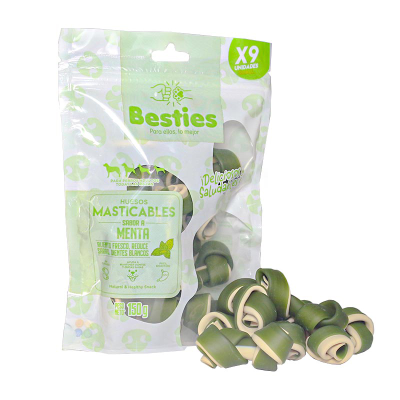 Besties Huesos Masticables Mini Menta 9 uds 1 Alimento Besties Huesos Masticables Mini Menta 9 uds para perros
