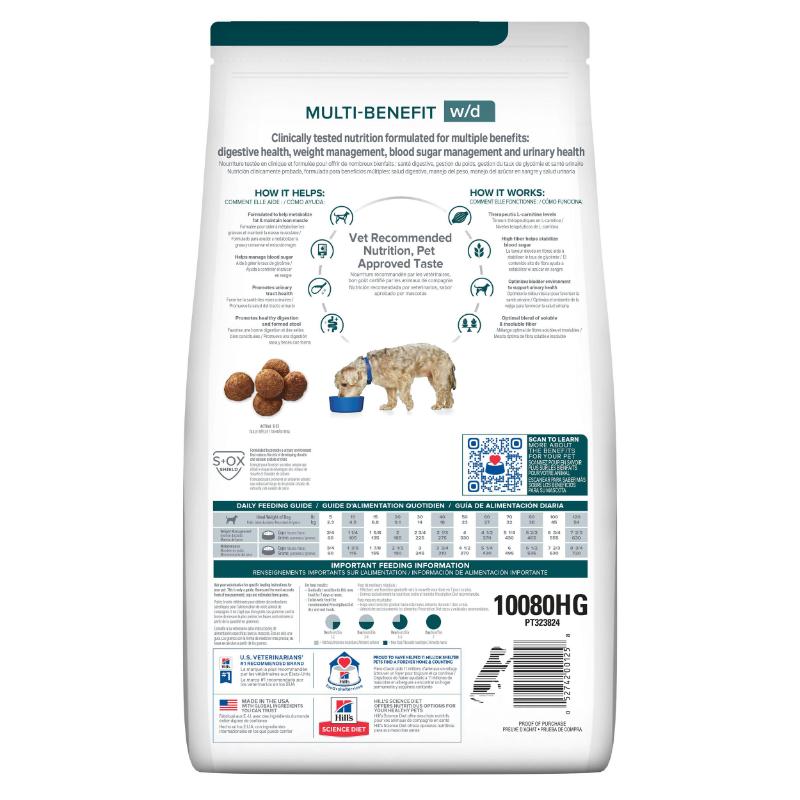 Hill's Prescription Diet w/d Multi-Benefit Weight/Glucose 2 Empaque Hill's Prescription Diet w/d Multi-Benefit Weight/Glucose de 8,5 lb