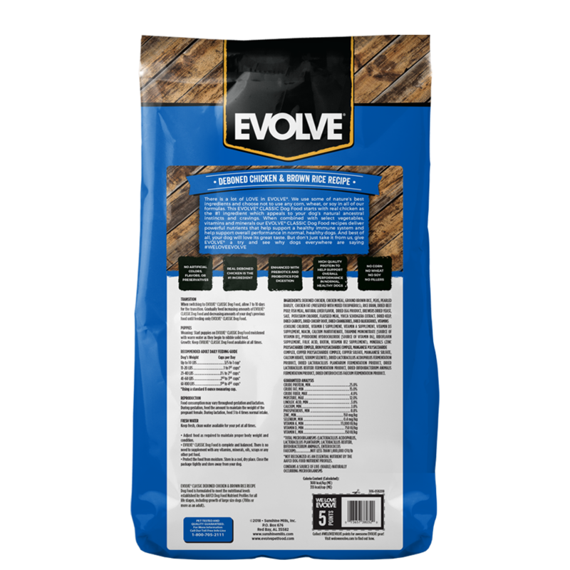 Evolve Classic Chicken & Rice Adult 2 Empaque Evolve Classic Chicken & Rice Adult de 6.8 kg